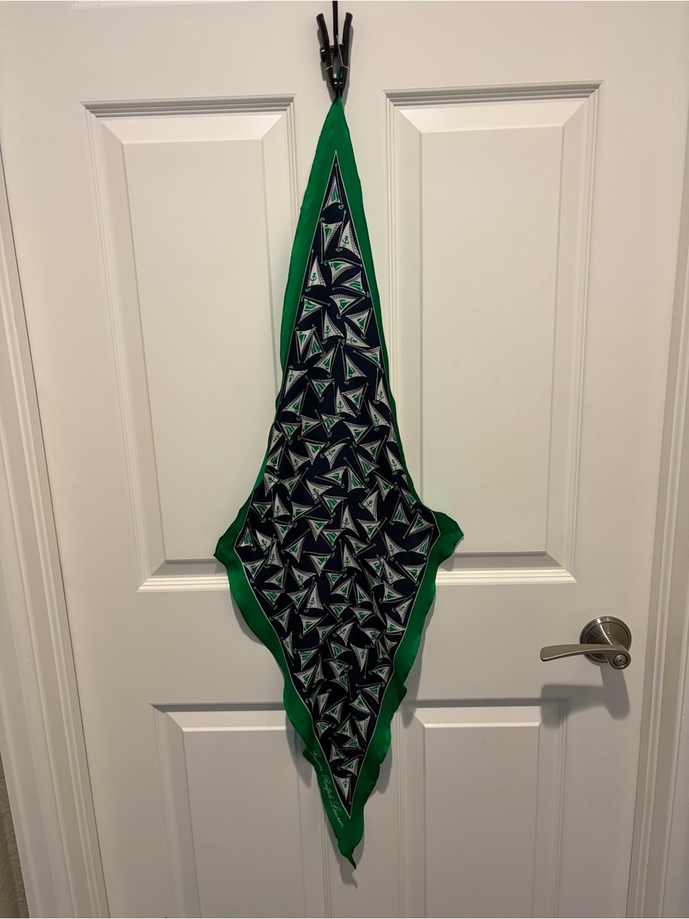 Lauren Ralph Lauren Triangle Print Scarf in Green and Navy